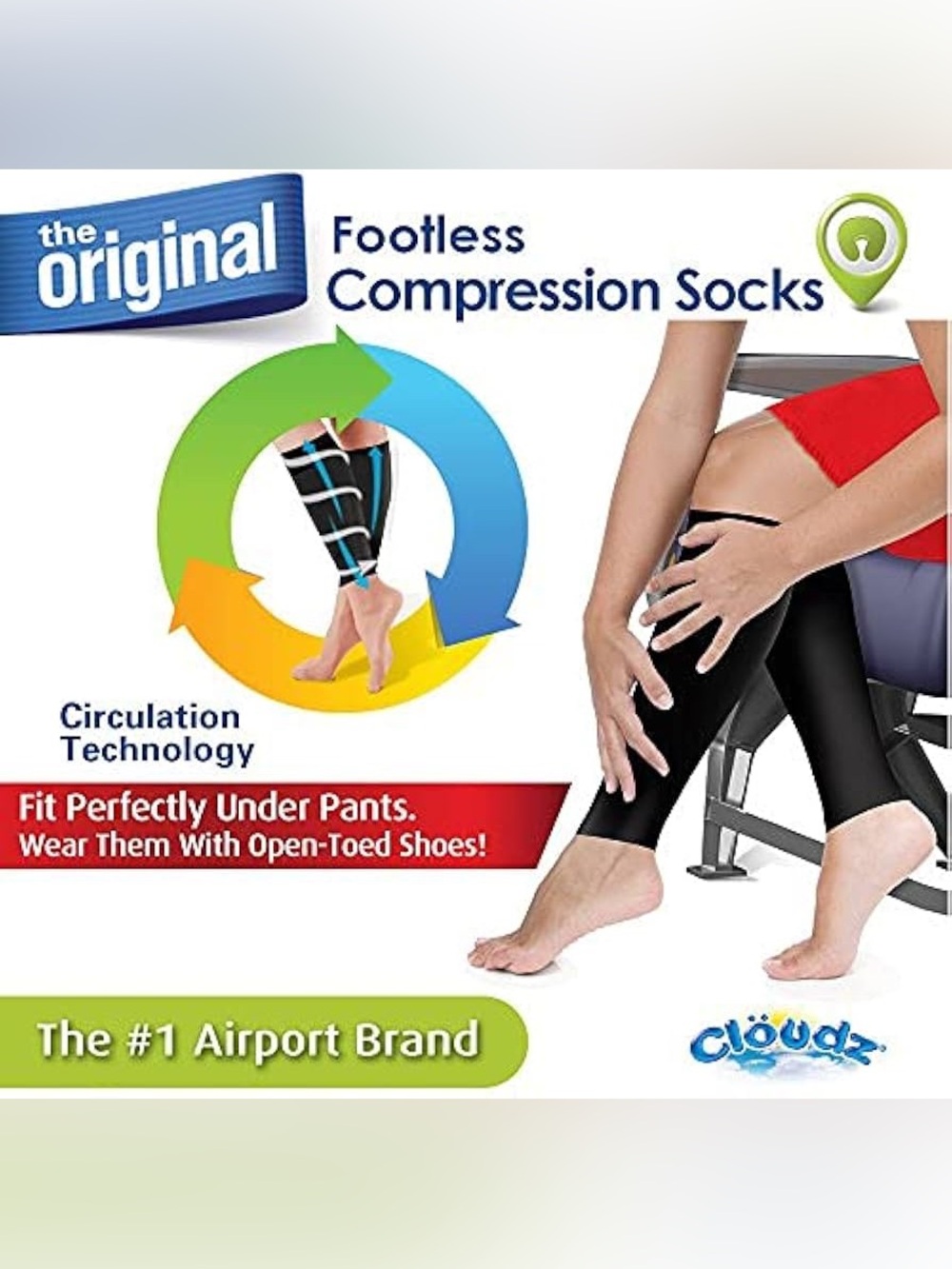 NWT! Footless Compression Socks Unisex - SMALL/MEDIUM, BLACK
